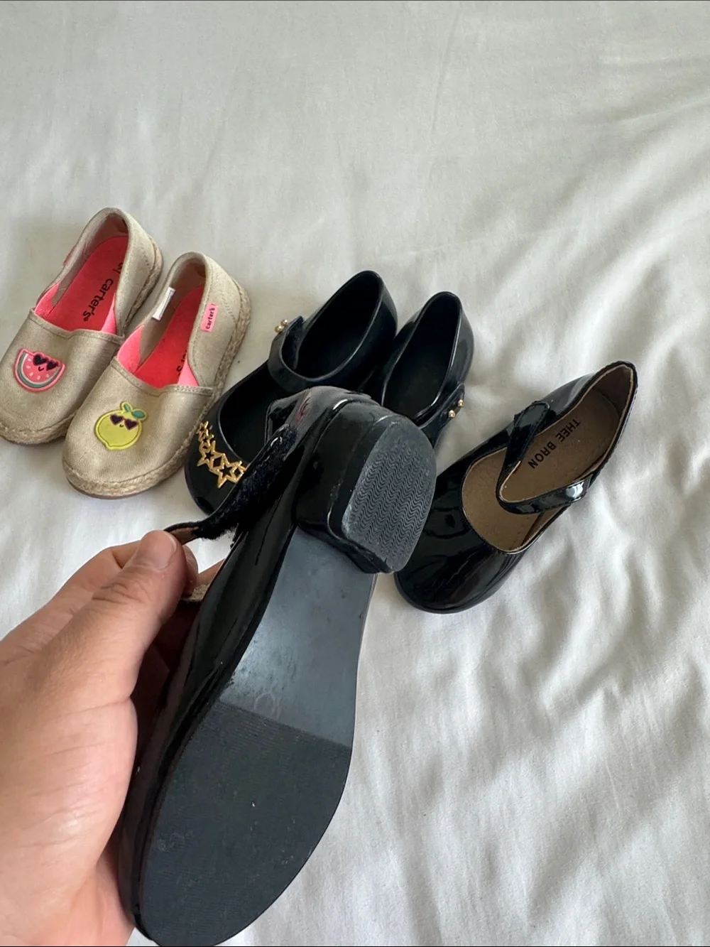Bundle 3pairs Girls shoes Carter’s sz9 Mini Melissa size 10 /THEE BRON SIZE 9